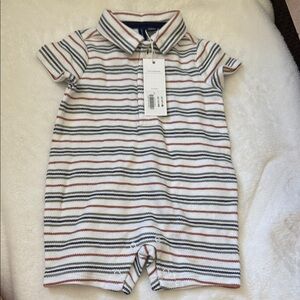Janie and Jack Striped Bodysuit - White, Blue, Red